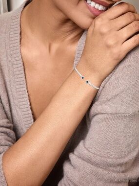 Vera Wang Love Collection Princess-Cut Blue Sapphire and Diamond Accent Bracelet